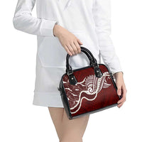Aloha Hawaii Kalo Pikake Lei Shoulder Handbag Chest Tattoo Oxblood Hawaiian Pattern LT14 - Polynesian Pride