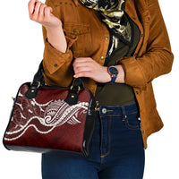 Aloha Hawaii Kalo Pikake Lei Shoulder Handbag Chest Tattoo Oxblood Hawaiian Pattern LT14 - Polynesian Pride