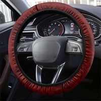 Aloha Hawaii Kalo Pikake Lei Steering Wheel Cover Chest Tattoo Oxblood Hawaiian Pattern LT14 - Polynesian Pride