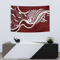 Aloha Hawaii Kalo Pikake Lei Tapestry Chest Tattoo Oxblood Hawaiian Pattern LT14 - Polynesian Pride