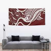 Aloha Hawaii Kalo Pikake Lei Tapestry Chest Tattoo Oxblood Hawaiian Pattern LT14 - Polynesian Pride