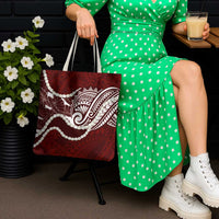 Aloha Hawaii Kalo Pikake Lei Tote Bag Chest Tattoo Oxblood Hawaiian Pattern LT14 - Polynesian Pride