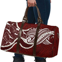 Aloha Hawaii Kalo Pikake Lei Travel Bag Chest Tattoo Oxblood Hawaiian Pattern LT14 - Polynesian Pride