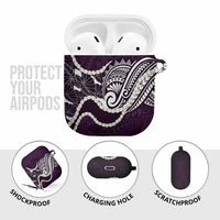 Aloha Hawaii Kalo Pikake Lei AirPods Case Chest Tattoo Purple Hawaiian Pattern LT14 - Polynesian Pride