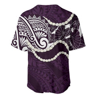 Aloha Hawaii Kalo Pikake Lei Baseball Jersey Chest Tattoo Purple Hawaiian Pattern LT14 - Polynesian Pride