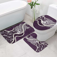 Aloha Hawaii Kalo Pikake Lei Bathroom Set Chest Tattoo Purple Hawaiian Pattern LT14 - Polynesian Pride