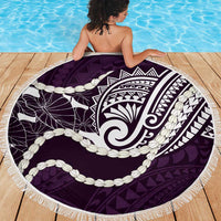 Aloha Hawaii Kalo Pikake Lei Beach Blanket Chest Tattoo Purple Hawaiian Pattern LT14 - Polynesian Pride