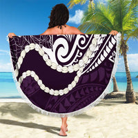 Aloha Hawaii Kalo Pikake Lei Beach Blanket Chest Tattoo Purple Hawaiian Pattern LT14 - Polynesian Pride