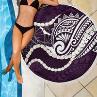 Aloha Hawaii Kalo Pikake Lei Beach Blanket Chest Tattoo Purple Hawaiian Pattern LT14 - Polynesian Pride