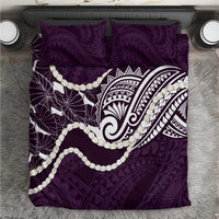Aloha Hawaii Kalo Pikake Lei Bedding Set Chest Tattoo Purple Hawaiian Pattern LT14 Purple - Polynesian Pride