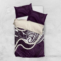 Aloha Hawaii Kalo Pikake Lei Bedding Set Chest Tattoo Purple Hawaiian Pattern LT14 US Twin 172cm x 218cm Purple - Polynesian Pride