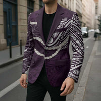 Aloha Hawaii Kalo Pikake Lei Blazer Chest Tattoo Purple Hawaiian Pattern LT14 - Polynesian Pride