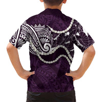 Aloha Hawaii Kalo Pikake Lei Hawaiian Shirt Chest Tattoo Purple Hawaiian Pattern LT14 - Polynesian Pride