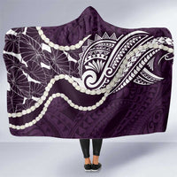 Aloha Hawaii Kalo Pikake Lei Hooded Blanket Chest Tattoo Purple Hawaiian Pattern LT14 One Size Purple - Polynesian Pride