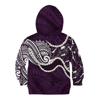 Aloha Hawaii Kalo Pikake Lei Kid Hoodie Chest Tattoo Purple Hawaiian Pattern LT14 - Polynesian Pride