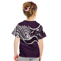 Aloha Hawaii Kalo Pikake Lei Kid T Shirt Chest Tattoo Purple Hawaiian Pattern LT14 - Polynesian Pride