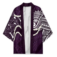 Aloha Hawaii Kalo Pikake Lei Kimono Chest Tattoo Purple Hawaiian Pattern LT14 Unisex Purple - Polynesian Pride