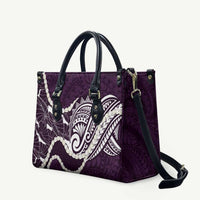 Aloha Hawaii Kalo Pikake Lei Leather Bag Chest Tattoo Purple Hawaiian Pattern LT14 Purple - Polynesian Pride