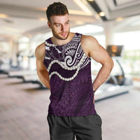 Aloha Hawaii Kalo Pikake Lei Men Tank Top Chest Tattoo Purple Hawaiian Pattern LT14 Purple - Polynesian Pride