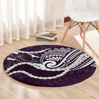 Aloha Hawaii Kalo Pikake Lei Round Carpet Chest Tattoo Purple Hawaiian Pattern LT14 - Polynesian Pride