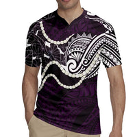 Aloha Hawaii Kalo Pikake Lei Rugby Jersey Chest Tattoo Purple Hawaiian Pattern LT14 - Polynesian Pride