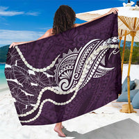 Aloha Hawaii Kalo Pikake Lei Sarong Chest Tattoo Purple Hawaiian Pattern LT14 One Size 44 x 66 inches Purple - Polynesian Pride