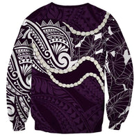 Aloha Hawaii Kalo Pikake Lei Sweatshirt Chest Tattoo Purple Hawaiian Pattern LT14 - Polynesian Pride