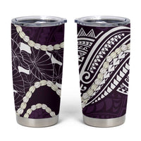 Aloha Hawaii Kalo Pikake Lei Tumbler Cup Chest Tattoo Purple Hawaiian Pattern LT14 Purple - Polynesian Pride