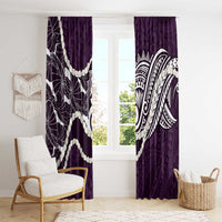 Aloha Hawaii Kalo Pikake Lei Window Curtain Chest Tattoo Purple Hawaiian Pattern LT14 - Polynesian Pride