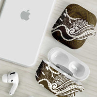 Aloha Hawaii Kalo Pikake Lei AirPods Case Chest Tattoo Gold Hawaiian Pattern