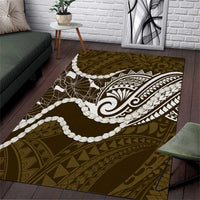 Aloha Hawaii Kalo Pikake Lei Area Rug Chest Tattoo Gold Hawaiian Pattern LT14 Gold - Polynesian Pride