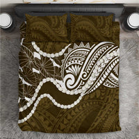 Aloha Hawaii Kalo Pikake Lei Bedding Set Chest Tattoo Gold Hawaiian Pattern LT14 Gold - Polynesian Pride