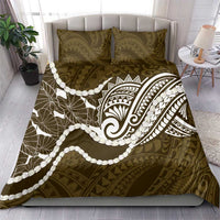 Aloha Hawaii Kalo Pikake Lei Bedding Set Chest Tattoo Gold Hawaiian Pattern LT14 - Polynesian Pride