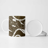 Aloha Hawaii Kalo Pikake Lei Ceramic Mug Chest Tattoo Gold Hawaiian Pattern LT14 - Polynesian Pride