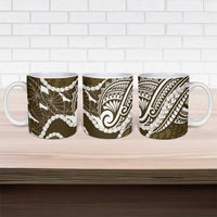 Aloha Hawaii Kalo Pikake Lei Ceramic Mug Chest Tattoo Gold Hawaiian Pattern LT14 - Polynesian Pride