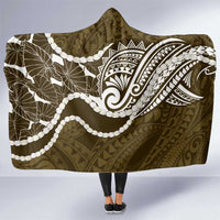Aloha Hawaii Kalo Pikake Lei Hooded Blanket Chest Tattoo Gold Hawaiian Pattern LT14 One Size Gold - Polynesian Pride