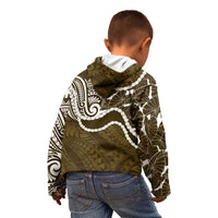Aloha Hawaii Kalo Pikake Lei Kid Hoodie Chest Tattoo Gold Hawaiian Pattern LT14 - Polynesian Pride