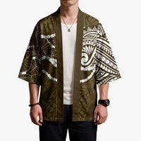 Aloha Hawaii Kalo Pikake Lei Kimono Chest Tattoo Gold Hawaiian Pattern LT14 - Polynesian Pride