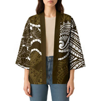 Aloha Hawaii Kalo Pikake Lei Kimono Chest Tattoo Gold Hawaiian Pattern LT14 - Polynesian Pride