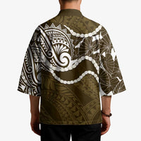 Aloha Hawaii Kalo Pikake Lei Kimono Chest Tattoo Gold Hawaiian Pattern LT14 - Polynesian Pride