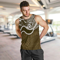 Aloha Hawaii Kalo Pikake Lei Men Tank Top Chest Tattoo Gold Hawaiian Pattern LT14 Gold - Polynesian Pride