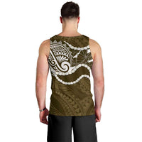 Aloha Hawaii Kalo Pikake Lei Men Tank Top Chest Tattoo Gold Hawaiian Pattern LT14 - Polynesian Pride
