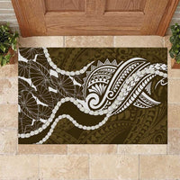 Aloha Hawaii Kalo Pikake Lei Rubber Doormat Chest Tattoo Gold Hawaiian Pattern LT14 Gold - Polynesian Pride