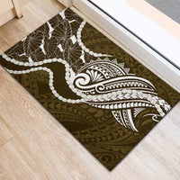 Aloha Hawaii Kalo Pikake Lei Rubber Doormat Chest Tattoo Gold Hawaiian Pattern LT14 - Polynesian Pride