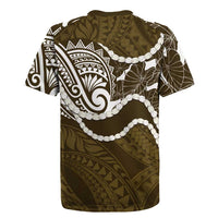 Aloha Hawaii Kalo Pikake Lei Rugby Jersey Chest Tattoo Gold Hawaiian Pattern LT14 - Polynesian Pride