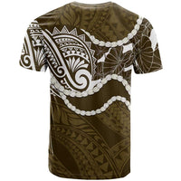 Aloha Hawaii Kalo Pikake Lei T Shirt Chest Tattoo Gold Hawaiian Pattern LT14 - Polynesian Pride