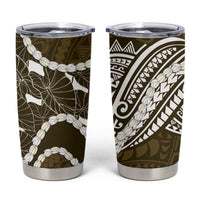 Aloha Hawaii Kalo Pikake Lei Tumbler Cup Chest Tattoo Gold Hawaiian Pattern LT14 Gold - Polynesian Pride