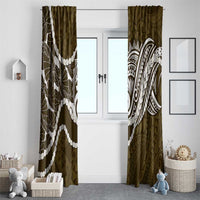 Aloha Hawaii Kalo Pikake Lei Window Curtain Chest Tattoo Gold Hawaiian Pattern LT14 - Polynesian Pride