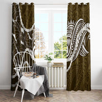 Aloha Hawaii Kalo Pikake Lei Window Curtain Chest Tattoo Gold Hawaiian Pattern LT14 - Polynesian Pride