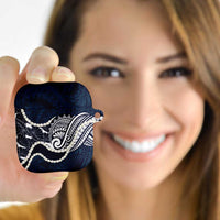 Aloha Hawaii Kalo Pikake Lei AirPods Case Chest Tattoo Oxford Blue Hawaiian Pattern LT14 - Polynesian Pride
